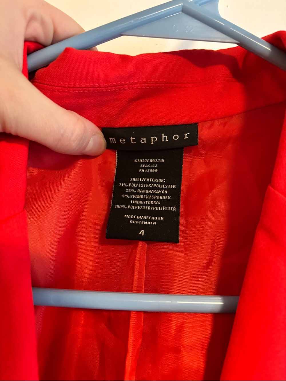 Metaphor Bright Red Women's Tailored Blazer - Picture 4 of 7